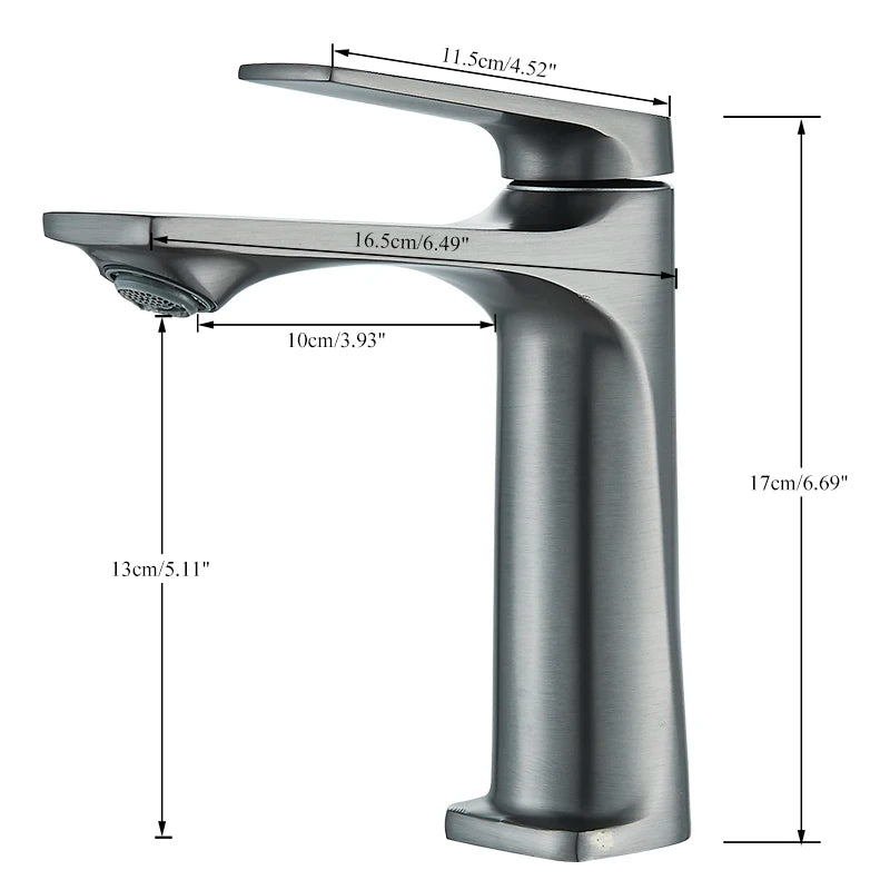 Brass Core Modern Bathroom Sink Faucet Single Handle Deck Mounted Wash Basin Water Tap Hot and Cold Mixer