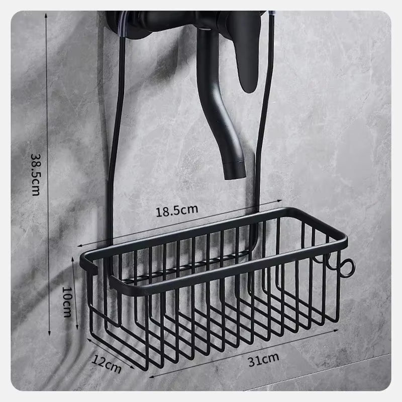 Aluminium Bathroom Shelf without Drilling, Shower Shelf Shelves Shampoo Holder, Basket Storage Organizer Bathroom Accessories