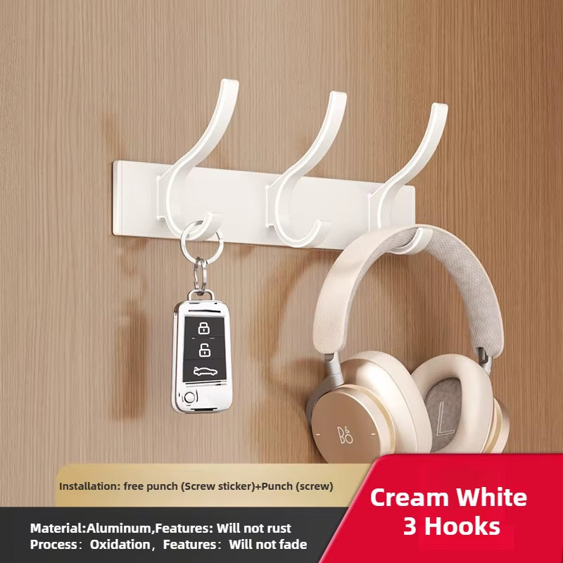 Black White Folding Robe Hooks Towel Hanger Nail Wall Rack Hooks Coat Clothes Holder for Bathroom Kitchen Accessories