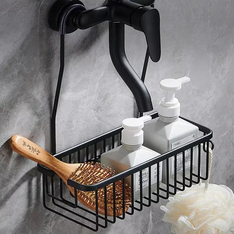 Aluminium Bathroom Shelf without Drilling, Shower Shelf Shelves Shampoo Holder, Basket Storage Organizer Bathroom Accessories