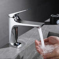 Brass Core Modern Bathroom Sink Faucet Single Handle Deck Mounted Wash Basin Water Tap Hot and Cold Mixer