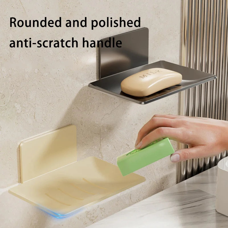 Stylish Black Carbon Steel Wall-Mounted Soap Box - Eco-Friendly and Durable Bathroom Storage Solution