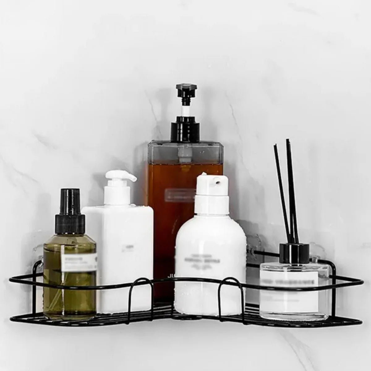 Transform Your Bathroom with Our Stylish Wall-Mounted Triangle Shower Caddy - No Drilling Required!
