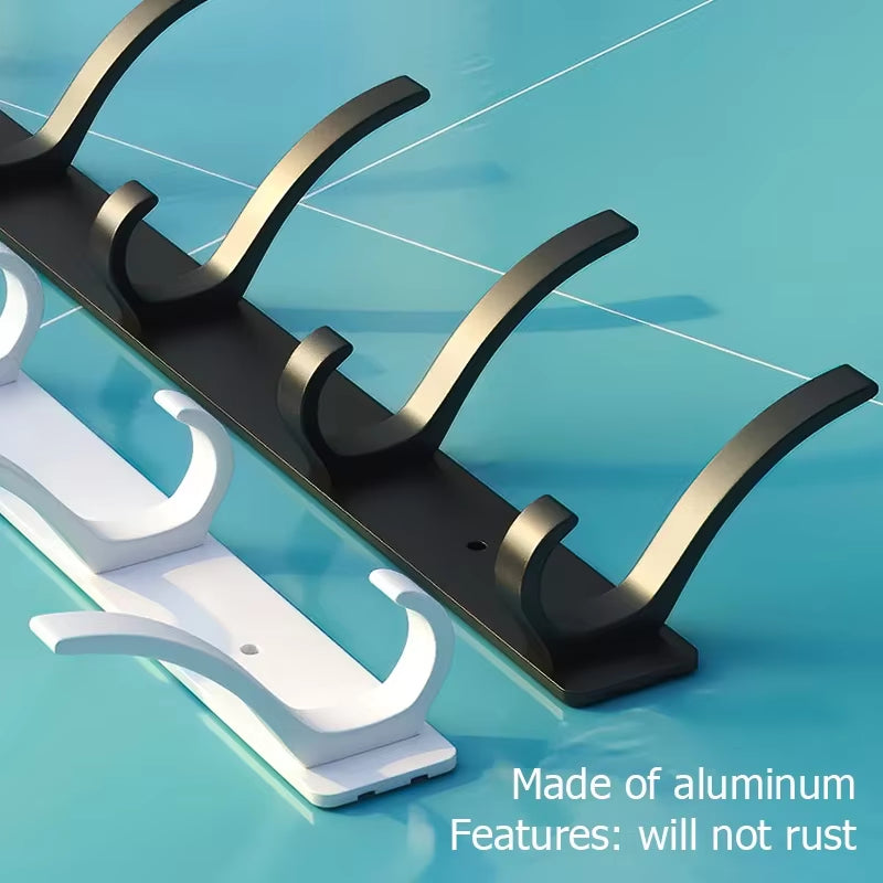 Black White Folding Robe Hooks Towel Hanger Nail Wall Rack Hooks Coat Clothes Holder for Bathroom Kitchen Accessories