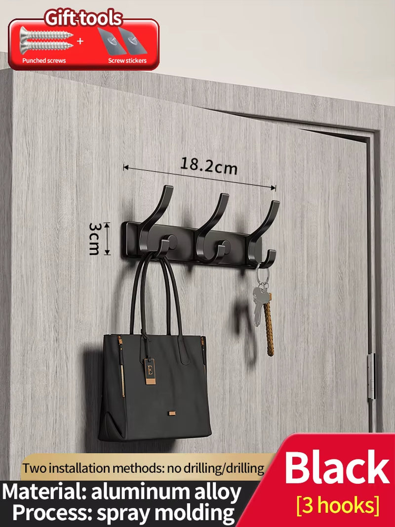 Punch-Free Door behind Hook Storage Wall Hanging Clothes Hanger Coat Hook No Drill Hanger Bedroom Organizer Storage Kitchen Acce